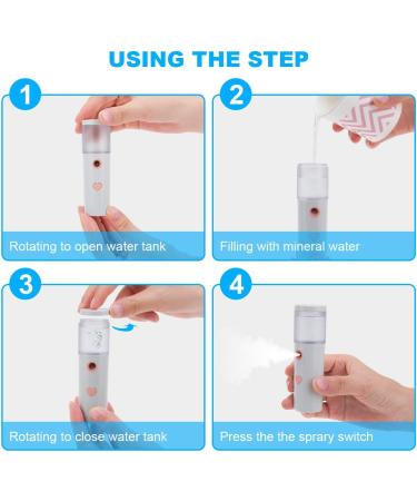 Mister Portable Cool Mist Steamer Handy Mist Sprayer for Face Moisturizing & Hydrating Mini USB Rechargeable Mister Travel Face Humidifier Atomizer with 20ml Water Tank /89 - Buy Online on GoSupps.com