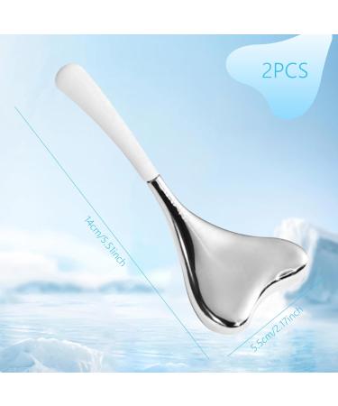 1 Pair Ice Globes Face Massager | Stainless Steel V-Shaped Gua Sha | Cooling Spa Beauty Tools for Women - Ultimate Skin Care - Buy Online on GoSupps.com
