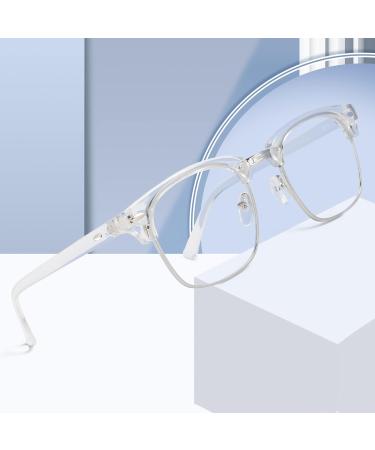 Buy Blue Light Blocking Glasses - 2 Pack Semi-Rimless Anti-UV Eyewear for Men & Women - Black/Gold & Clear - Buy Online on GoSupps.com