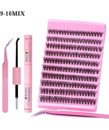 Laluerck DIY Lash Extensions Kit with D Curl Lash Clusters Lash and Seal Lash Applicator for Self Application at Home 9 To16mix - Buy Online on GoSupps.com