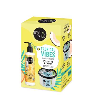 Organic Shop Tropical vibes body care gift set. Hydration & Energy 250 ml+280 ml