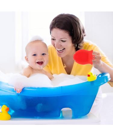 Beaupretty Silicone Baby Shampoo Brush & Bath Mitt Set - Gentle Body Scrubber for Kids, Toddlers, Red - Buy Online on GoSupps.com