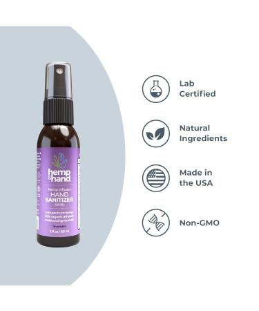Hemp Hand Sanitizer Spray - Lavender 2oz (2-Pack) | Hemp and Hand - Buy Online on GoSupps.com