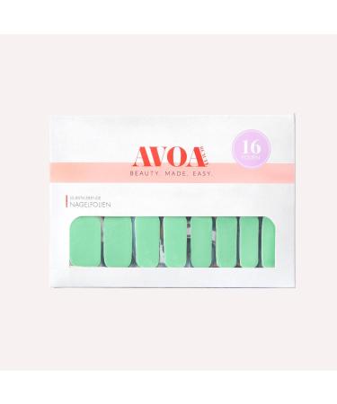 AVOA Beauty Nail Foil - Delight-Mint | Pastel Green Self-Adhesive Nail Wraps | Long-Lasting 16 Pack for Perfect Manicure - Buy Online on GoSupps.com