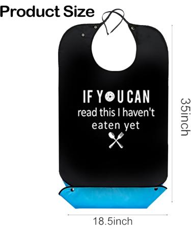 Waterproof Adult Bib for Elderly Men/Women - Reusable Dining Clothing Protector Apron - Black - Buy Online on GoSupps.com