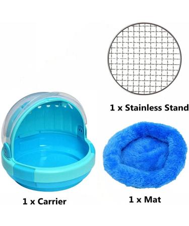 Portable Bird Carrier with Handle - Lightweight & Transparent Parrot Suitcase for Parakeet, Macaw, Cockatiels - Breathable Warm Nest Bed - Blue - Buy Online on GoSupps.com