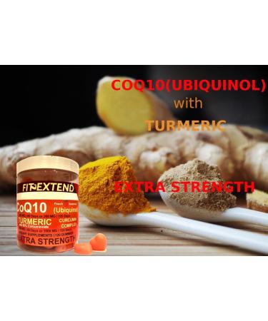 COQ10 200mg Ubiquinol & Turmeric Gummies 1000mg 120 Days Peach Turmeric Gummies Anti-Aging Extra Strength Curcumin Antioxidant Formula Extra Strength Unisex - Buy Online on GoSupps.com