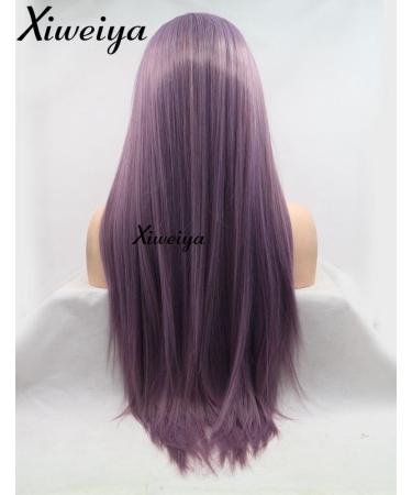Buy Xiweiya 24-Inch Purple Wig - Long Body Wave Synthetic Lace Front Heat Resistant Natural Hairline Piano Purple Color for Women - Buy Online on GoSupps.com