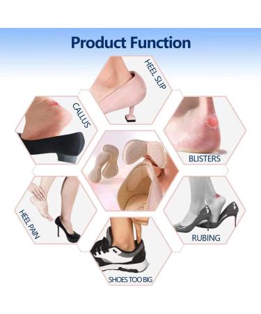 Premium Leather Heel Pads Inserts for Shoes - 4 Pieces (Beige) | Prevent Heel Pain, Rubbing & Blisters - Unisex Cushions for Improved Shoe Fit - Buy Online on GoSupps.com