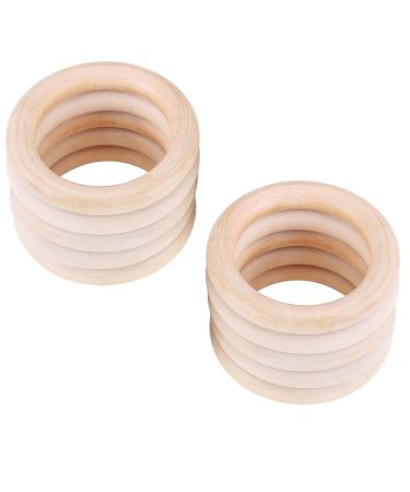 Syrisora 10pcs Natural Wood Baby Teether Rings - Infant Teething Toy & DIY Bracelet Craft - Buy Online on GoSupps.com