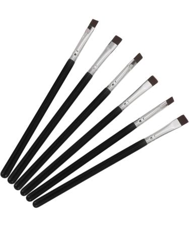 Baluue 12 Pcs Flat Eyebrow Brush Eyeliner Brush Cosmetics Tool Flat Concealer Brush Artificial Fiber Black - Buy Online on GoSupps.com
