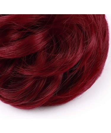 Thick Dark Red Hair Donut Scrunchie - Updo Hairpiece for Wavy/Curly Hair - Buy Online on GoSupps.com