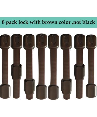 Child Safety kid safety Cabinet Lock Child Proofing Strap Locks for Baby Safety lock Free Extra Adhesive Tape Included.No Drilling Easy Installation.(Brown 8 Pack) - Buy Online on GoSupps.com