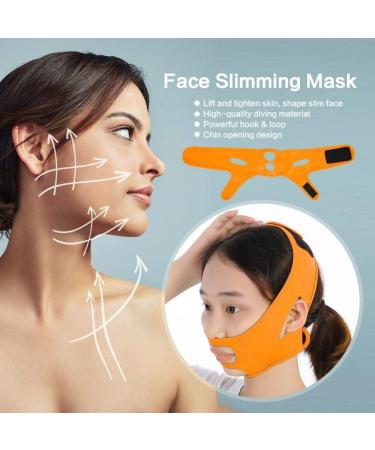 Sonew Facial Slimming Mask Face Bandage diving fabric for Face Care Thin Neck Facelift Double Chin for Women(Blue Orange and Purple)(Orange) - Buy Online on GoSupps.com
