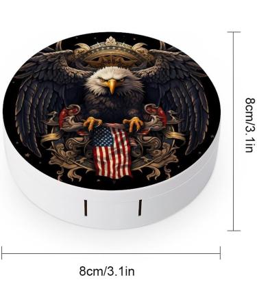 American Bald Eagle Flag Contact Lens Travel Kit - Portable Cute Contact Box with Mirror for Daily Outdoor Use | Shop Internationally - Buy Online on GoSupps.com
