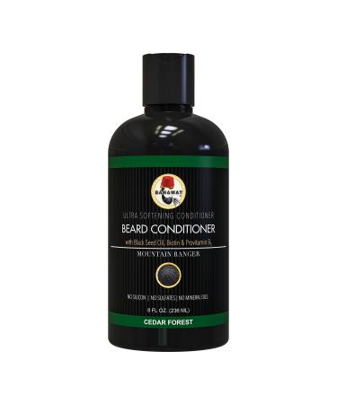 Beard Conditioner - Cedar Forest - 8 fl. oz. - Sulfate free - with biotin provitamin B5 Blackseed oil Jojoba Oil Natural Ingredients for a Gentle Deep Cleanse-Strengthening Wash