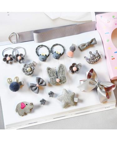 Buy 36 Cute Baby Girl Hair Clips & Elastic Hair Ties - Pink Hair Jewelry Set for Toddlers & Teens - Buy Online on GoSupps.com