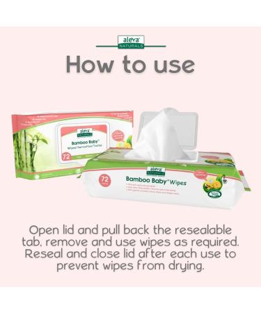 Aleva Naturals Ultra Sensitive Bamboo Baby Wipes - 72 Count (6.7 x 7.9 in) - Buy Online on GoSupps.com