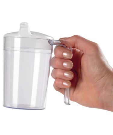 Homecraft Clear Polycarb Mug Shatterproof Material Choice of 2 Lids Simple Drinking Cup and Mug for Limited Grip and Range of Motion Ideal for Medical Patients Children Elderly Handicapped