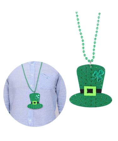 ABOOFAN Necklace Bead Pendant Shamrock Jewelry Green Beads Jewlery Beads Bead Chain