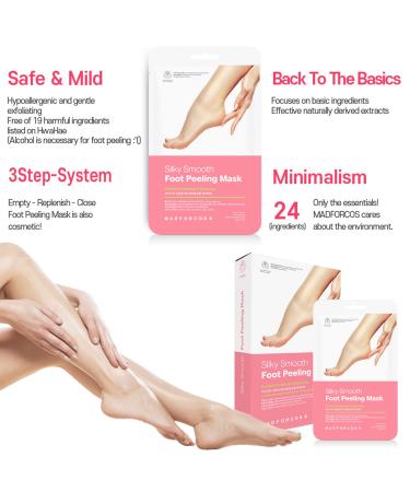 Korean Foot Peeling Masks 2PCS - KN FLAX - Repair Dead Skin Cells & Cracked Heels - Feet Peeling Mask with Hemp Oil & Kombucha Extract - Exfoliating & Hydrating - 2 Count - Buy Online on GoSupps.com