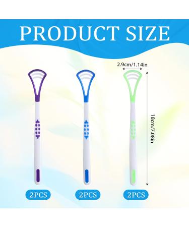 Set of 6 Tongue Scrapers 2in1 for Adults and Children Tongue Scraper Tongue Cleaner for Removing Bad Breath Improves Your Oral Hygiene - Buy Online on GoSupps.com