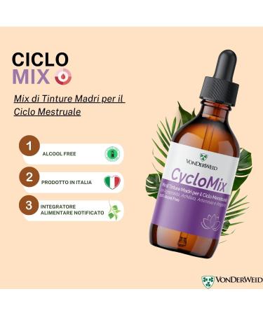 Vonderweid - CicloMix | Calendula Mother Tincture Blend + Yarrow + Artemisia + Angelica | Natural Menstrual Cycle Supplement | Ultrasonic Total Extract | Alcohol Free | 100ml - Buy Online on GoSupps.com