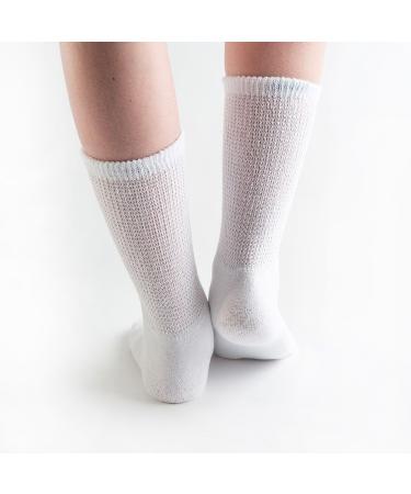 Doc Ortho Loose Fit Cotton Diabetic Socks 3 Pairs, Crew, Large White - Men & Women - Buy Online on GoSupps.com