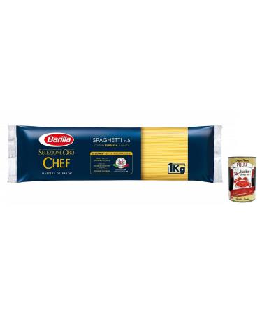 Italian Gourmet E.R. Barilla Selezione Oro Chef Spaghetti No. 5 durum wheat semolina 100% Italian grains 1 kg pack + 400 g box