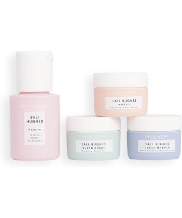 Revolution Skincare x Sali Hughes Mini Kit travel format detergent exfoliant siero and moisturizing cream included 3 x 10ml 1 x 30ml - Buy Online on GoSupps.com