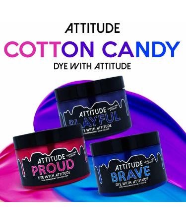 Attitude Hair Dye Semi Permanent Hair Coloration COTTON CANDY Trio Combo Set of 3 Hair Dye Pots Blue/Pink/Violet - Buy Online on GoSupps.com