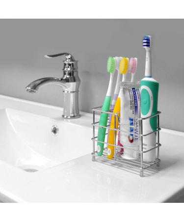 Stainless Steel Toothbrush Holder | Multifunctional Space-Saving Vertical Organizer with Non-Slip Feet - Buy Online on GoSupps.com