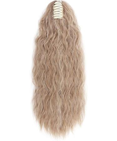 24" Corn Wave Ponytail Extension Claw Clip on Ponytails Wavy Curly Hair Extensions Jaw Pony Tail Hairpiece Light ash Brown mix Bleach Blond 24inch (Pack of 1) Yaki-Light ash Brown mix Bleach Blond - Buy Online on GoSupps.com