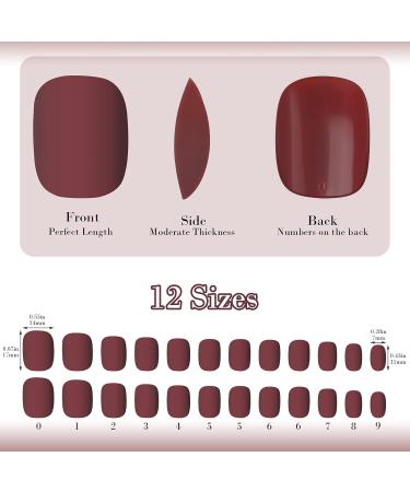 144 Pcs Matte Fake Nails Set - Short French Full Cover Press-On Nail Tips for Women | Adhesive Tabs & Nail File Included - Buy Online on GoSupps.com