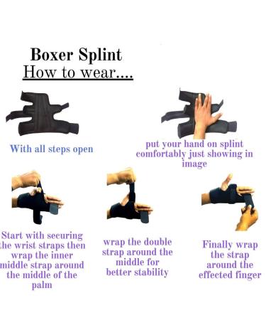 WITSOUL Boxer Finger Splint for Pinky & Ring - Adjustable Hand Brace for Metacarpals & Knuckles - Black Large - Left or Right Hand Support - Buy Online on GoSupps.com