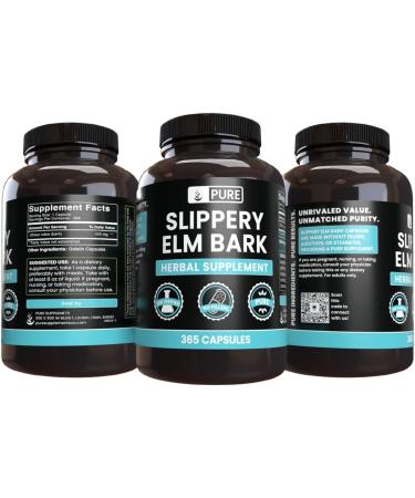 Pure Original Ingredients Slippery Elm Bark (365 Capsules) No Magnesium Or Rice Fillers Always Pure Lab Verified 365 Count (Pack of 1) - Buy Online on GoSupps.com
