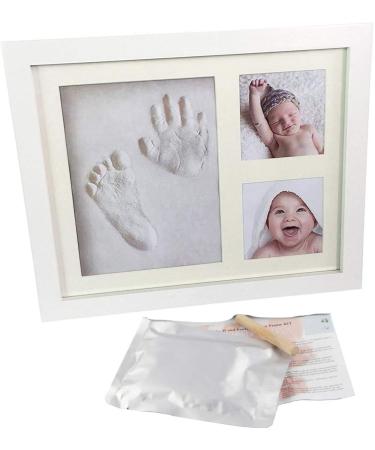 Newborn Baby Handprint/Footprint Picture Frame Kit. Perfect Gifts Memorable Keepsakes Decorations Premium Clay & Wood Frame