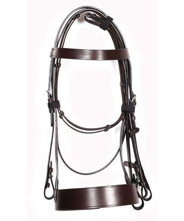 Pets2Care PLAIN HUNTER BRIDLE BROWN WITH 2" NOSEBAND & 1" BROWBAND PREMIUM QUALITY (FULL)