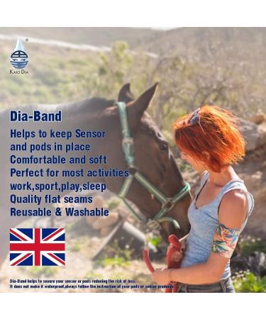 Dia Band - Glucose Sensor Protection Bracelet for Freestyle Libre Medtronic Dexcom & Omnipod | Comfortable & Reusable Diabetes Band (M: 27-30 cm) - Buy Online on GoSupps.com