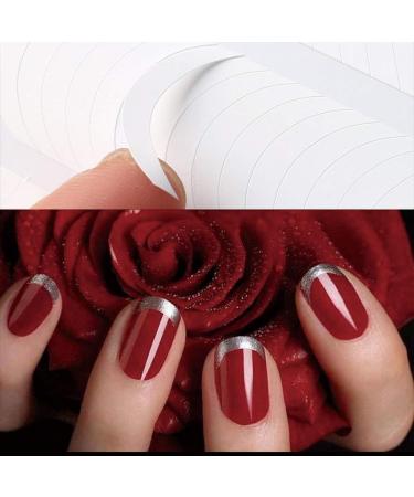 Lanjue French Manicure Nail Sticker - 25 Sheets/1200PCS, Self-Adhesive Half-Moon Shaped Manicure Stickers - Buy Online on GoSupps.com