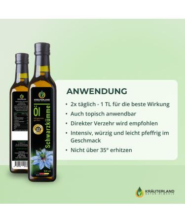 Kr uterland Black Cumin Oil 500ml - 100% Natural Cold-Pressed Egyptian Oil for Health & Wellness - Buy Online on GoSupps.com