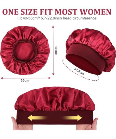URAQT Satin Sleep Cap 2 Pack - Large Night Head Cover for Women - Soft & Comfortable Sleep Bonnet - Breathable Hair Cap for Long Curly Hair - Best for Night Sleep - Buy Online on GoSupps.com