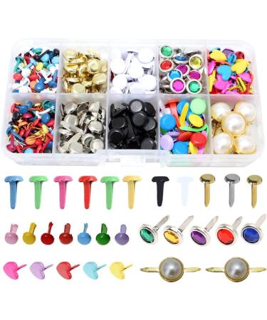 500Pcs Mixed Color Metal Brads Kit for Scrapbooking, Paper Crafts & DIY Projects - Buy Online on GoSupps.com