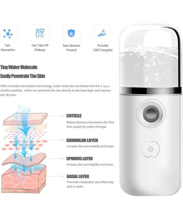 Mist Sprayer - Hydrating Handy Handheld Nano Facial Mist Sprayer | Hydrating USB Rechargeable for Eyelash Extensions Face Face Hydrating White - Buy Online on GoSupps.com
