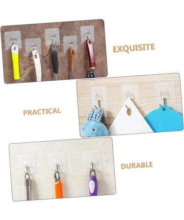 Generic 6pcs Transparent Sticky Hook Over The Door Hook Kitchen Hook Wall Mount Stainless Steel Wall-Mounted - Buy Online on GoSupps.com