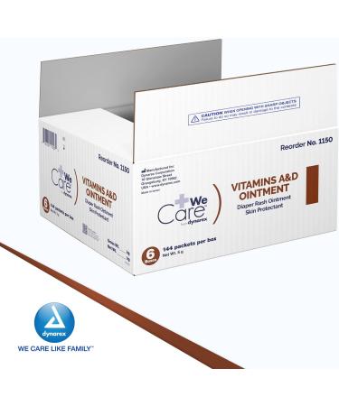 Dynarex Vitamins A & D Ointment - Skin Protectant for Diaper Rash - 6 Boxes of 144 5g Packets - Buy Online on GoSupps.com