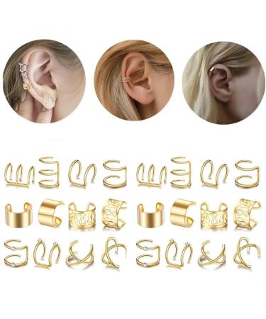 24 Pcs Gold Hair Braids Dreadlock Non-Piercing Ear Clip Beard Beads Cuffs for Women Men - Hair Accessories & Styling Jewelry Tools - Buy Online on GoSupps.com