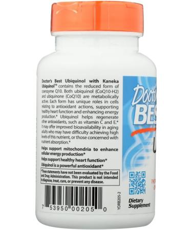 Best Ubiquinol 100 mg Softgels by Doctor's Best - Kaneka QH 60 Count - Pack of 3 | Premium Antioxidant Support | International Shipping Available - Buy Online on GoSupps.com