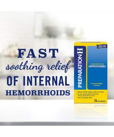 Preparation H Multi-Symptom Hemorrhoid Treatment Suppositories with Bio-Dyne 24-Count 24 Count (Pack of 1) 24 Count - Buy Online on GoSupps.com