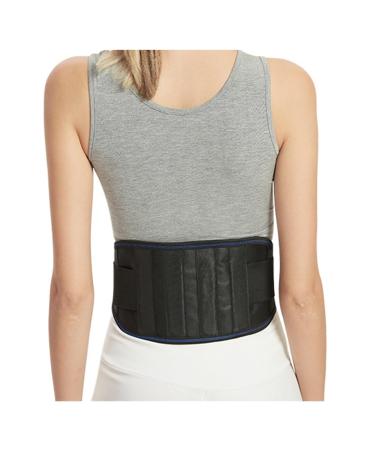 Adult older people thermally self -warming magnetic support belt for the lower back lumbar strap massage therapy belly waist warmer corset posture correction gifts (color l/large black